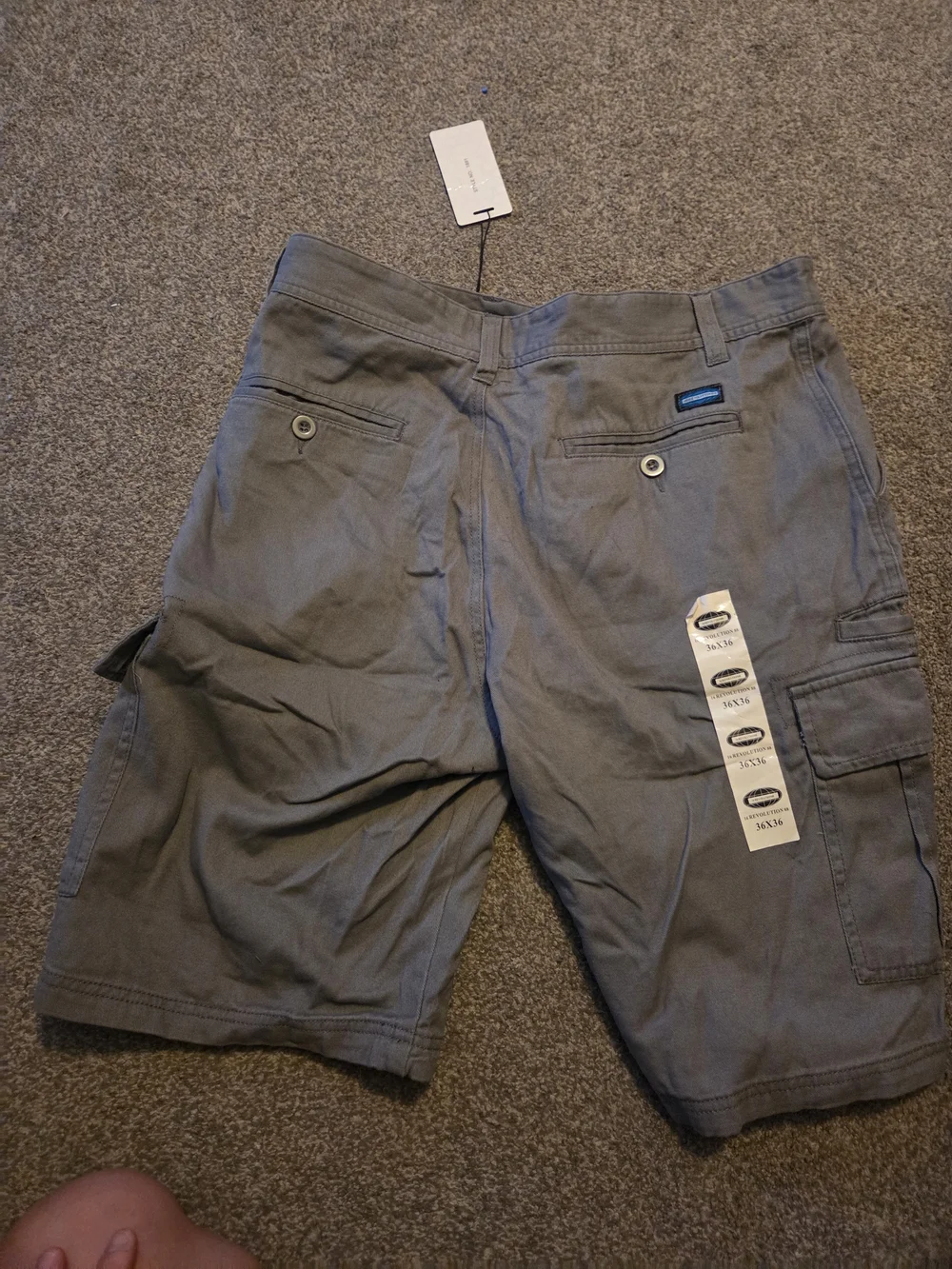 Revolution Men's Gray Cargo Shorts with Utility Pockets